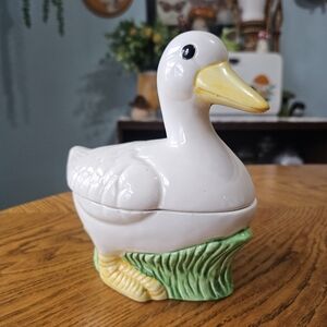 Vintage Nostalgic Ceramic Duck Canister 80s 90s Metlox Sir Frances Drake